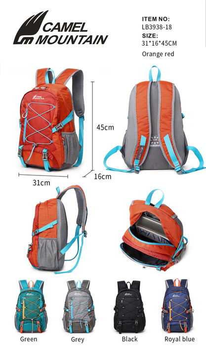18 Inch Backpack Orange School Travel Bookbag Everyday Daypack LB3938