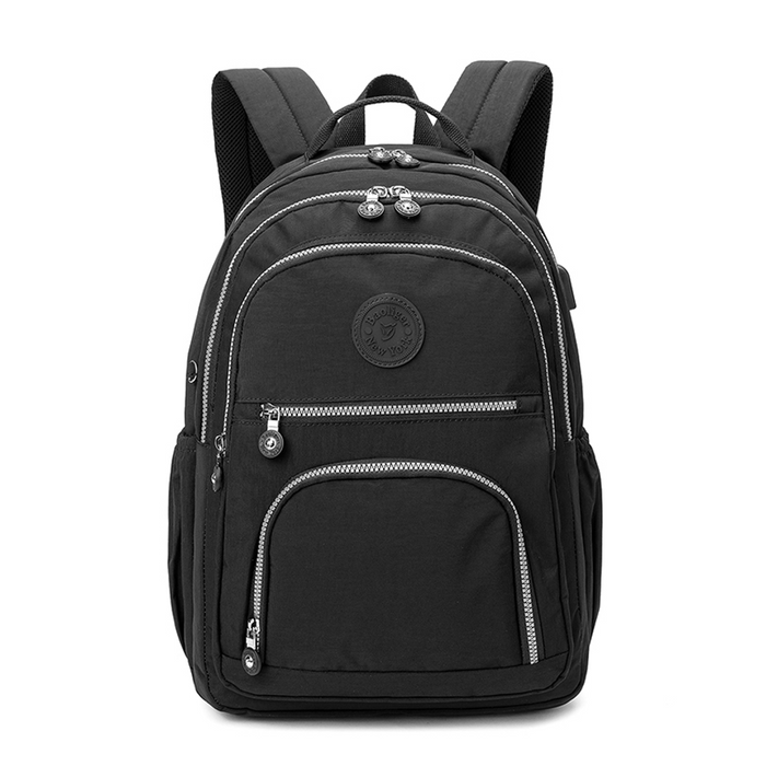 18 Inch Backpack Dark Grey USB Port School Travel Bookbag Daypack B8646