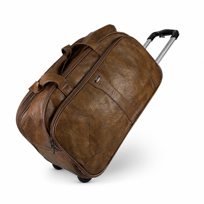 20 Inch Classic Wheeled Duffel Bag for Weekend Travel - Brown