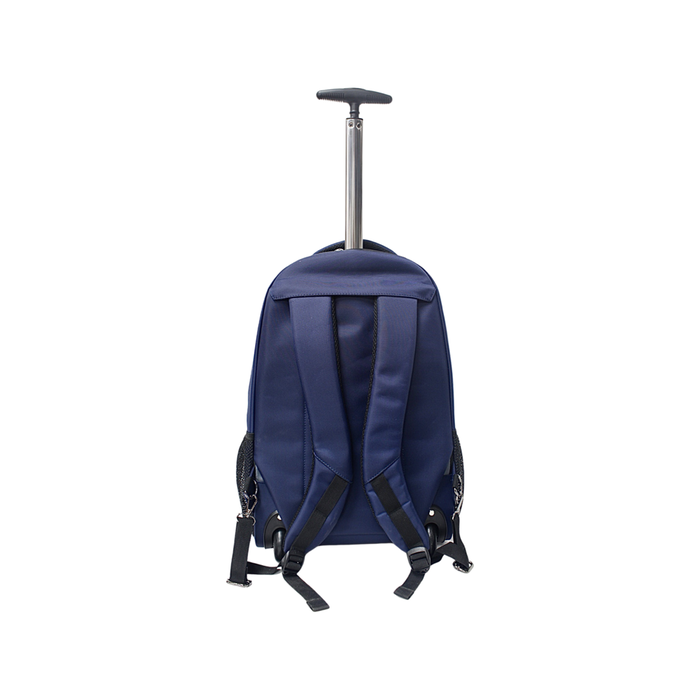 Rolling Backpack Blue 19 Inch Wheeled School Bookbag Travel Bag 1909