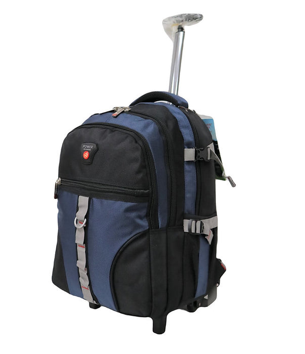 B-2107 2-Pc Backpack w/ Wheels (18",21")-Navy