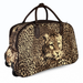 20 Inch Leopard Print Wheeled Duffel Bag for Weekend Travel