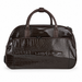 20 Inch Crocodile Embossed Wheeled Duffel Bag for Travel - Coffee Brown