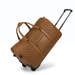 20 Inch Structured Wheeled Duffel Bag for Weekend Travel - Brown