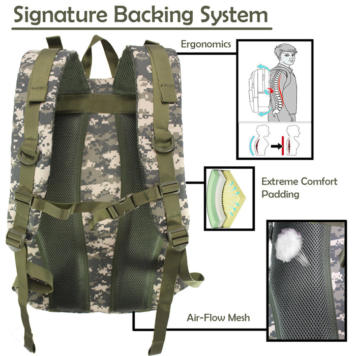 Camo Backpack Black 19 Inch Camouflage School Bookbag Travel Daypack 1697