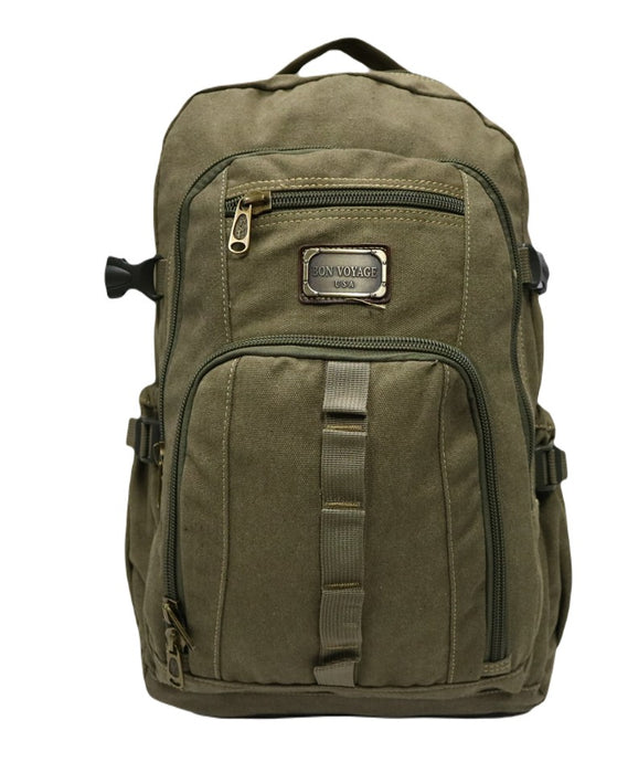 B-BQ 6691A Canvas Backpack 22"-Green