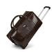 20 Inch Textured Wheeled Duffel Bag for Weekend Travel - Coffee Brown