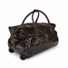 20 Inch Textured Wheeled Duffel Bag for Weekend Travel - Coffee Brown