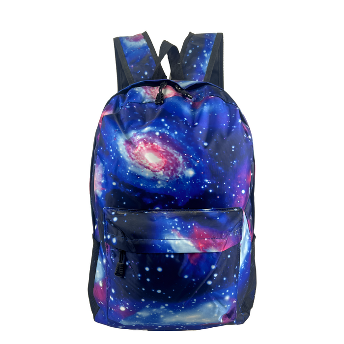 18 Inch Printed Backpack - Blue Galaxy