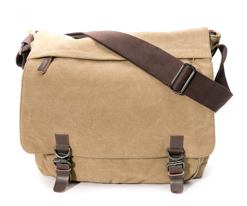 Canvas Messenger Bag Olive Crossbody Shoulder Work School Travel MG8645