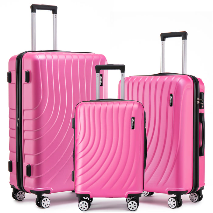 3-Piece Hardside Luggage Set (20"/24"/28") – Polycarbonate Spinner with TSA Lock