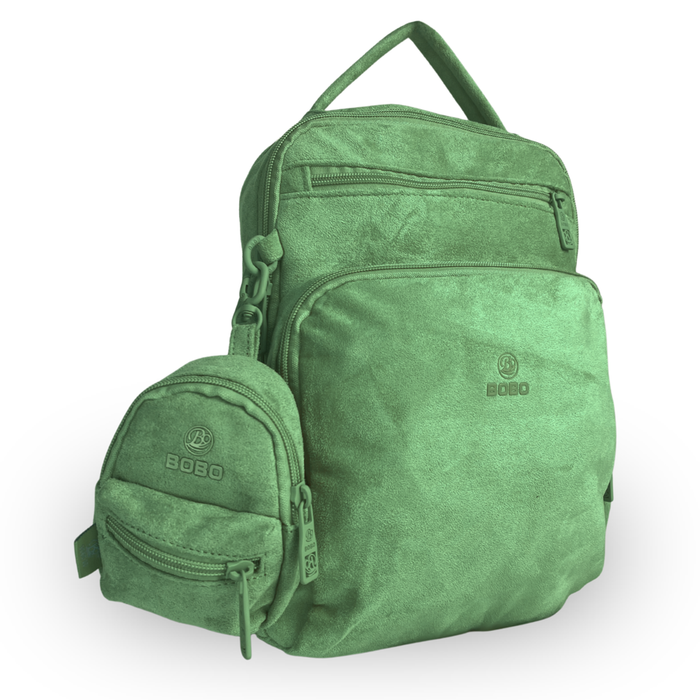 2-Piece Suede Backpack Set - Stylish Mini Backpack & Pouch