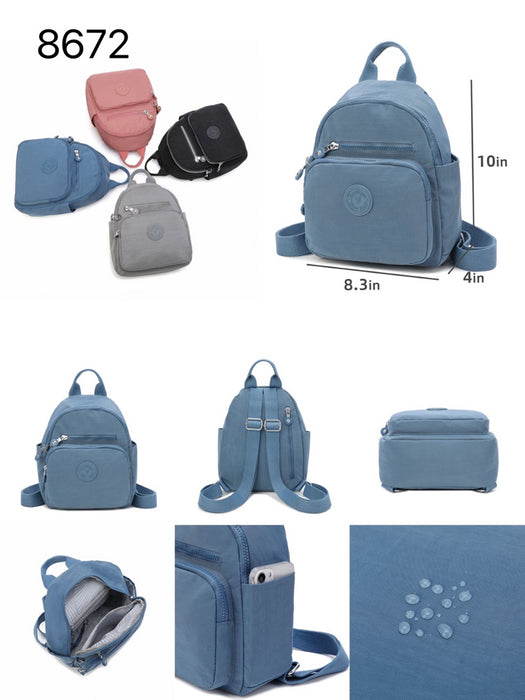 B-B 8672-Backpack-Grey 10"