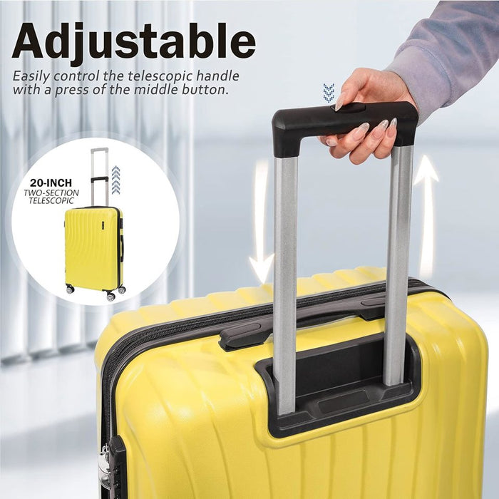 L-948A-3-pc(20'26"30") PC Luggage-Yellow(TSA Lock)