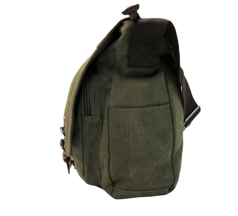 C-MG 8645 Canvas Messenger Bag Olive