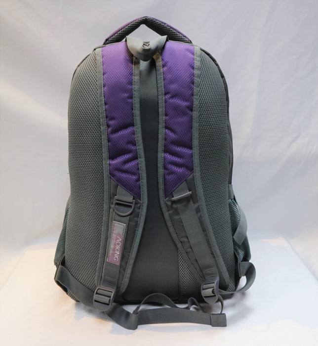 B-Z47448 Backpack 18"-Grey/Purple