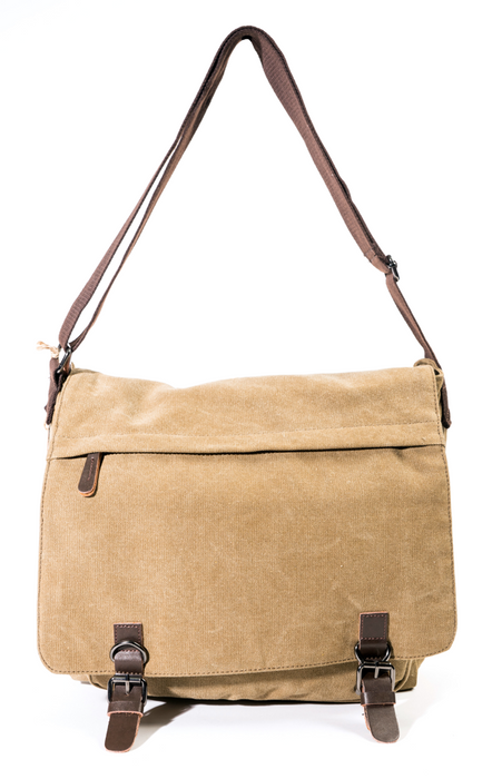 Canvas Messenger Bag Olive Crossbody Shoulder Work School Travel MG8645