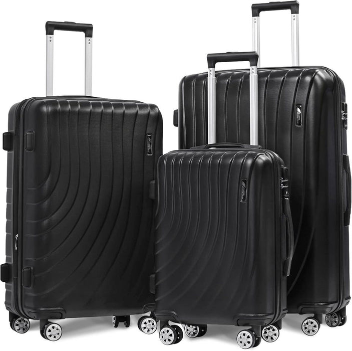 L-948A-3-pc(20'26"30") PC Luggage-Black(TSA Lock)