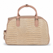 20 Inch Crocodile Embossed Wheeled Duffel Bag for Travel - Pink