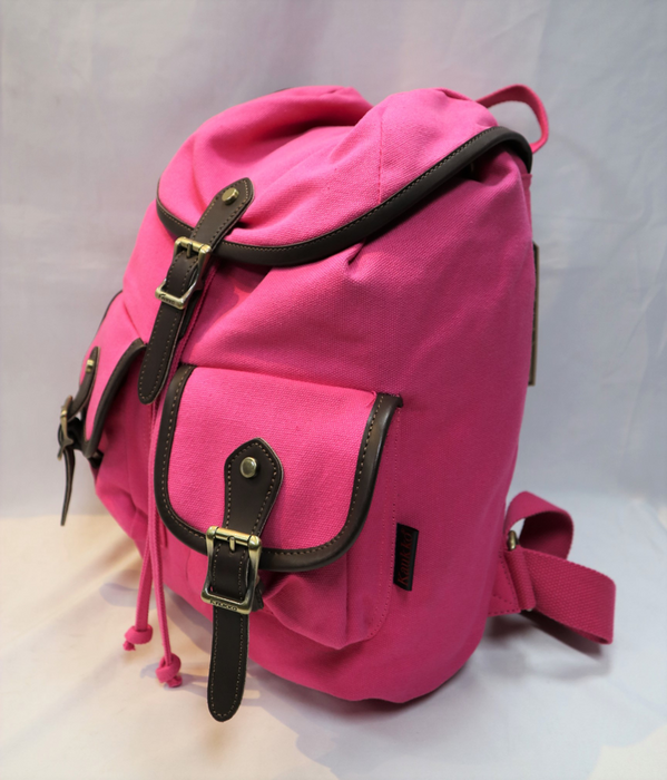 Canvas Backpack Rose Pink 15 Inch School Travel Bookbag Day Pack FP96