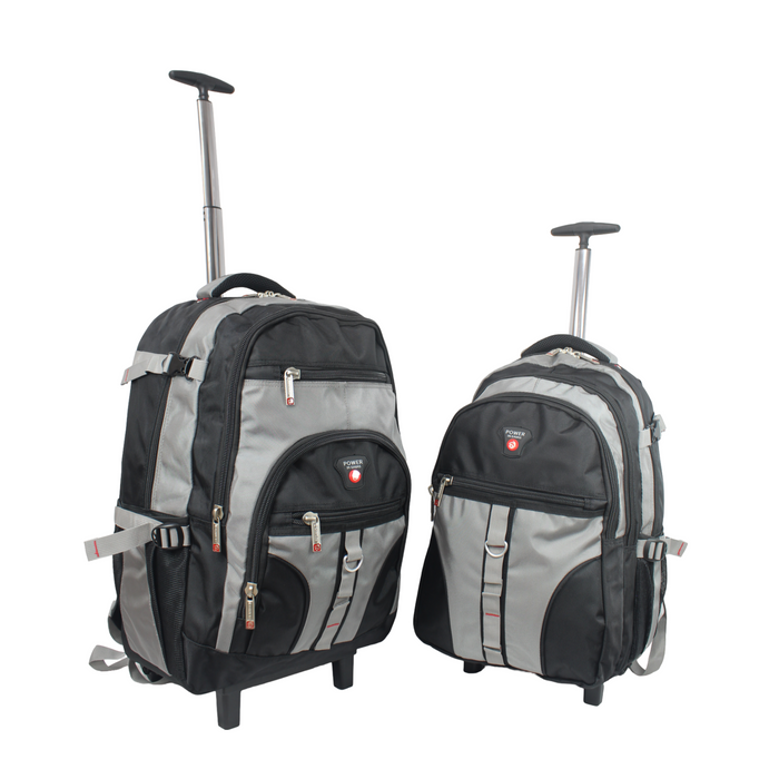 B-2107 2-Pc Backpack w/ Wheels (18"21")-Grey