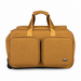 20 Inch Embossed Wheeled Duffel Bag for Weekend Travel - Brown