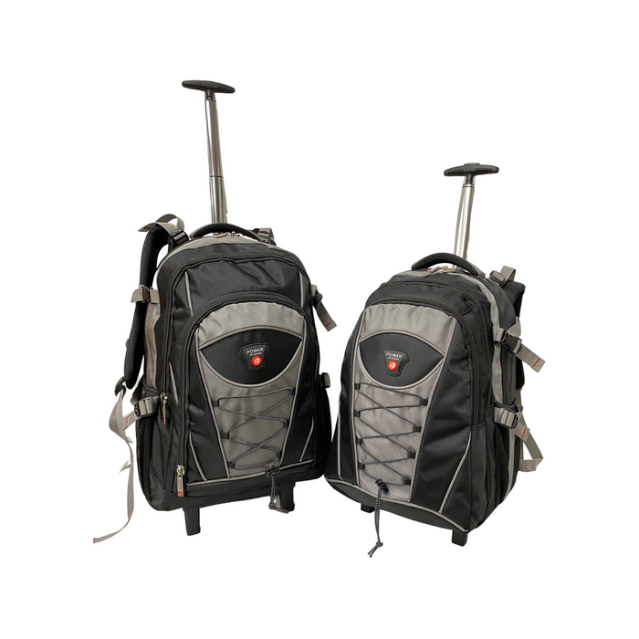 B-2106  2-pc Backpack w/ Wheel (18", 21")-Grey