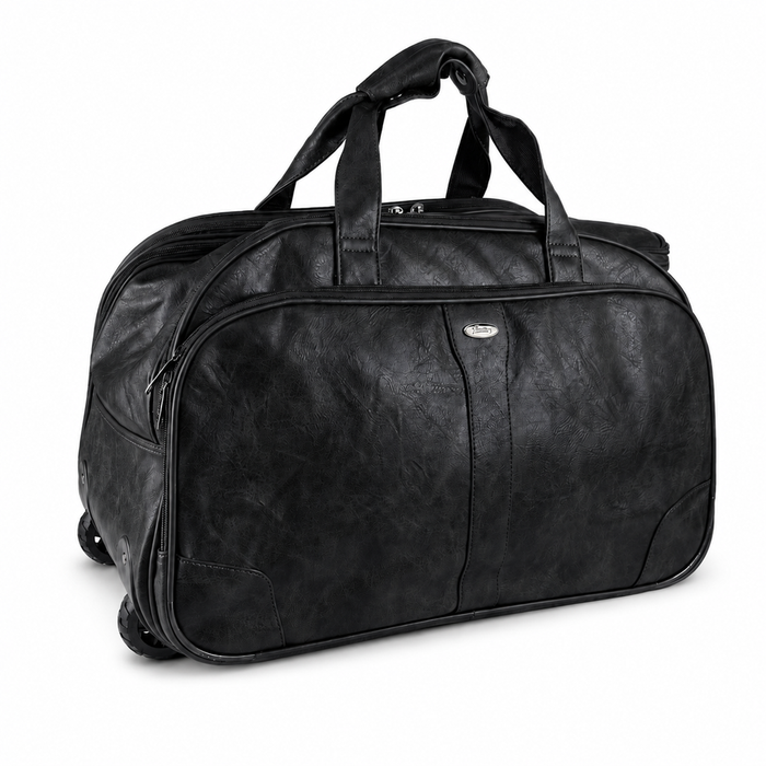 20 Inch Classic Wheeled Duffel Bag for Weekend Travel - Black