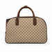 20 Inch Monogram Wheeled Duffel Bag for Weekend Travel - Khaki