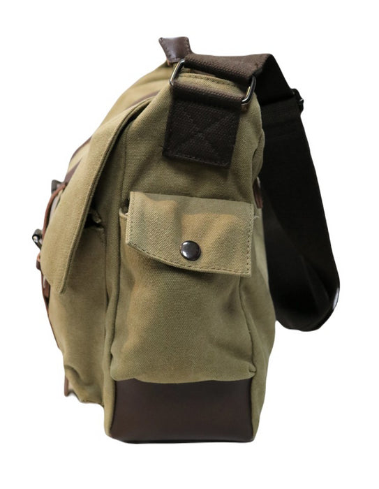 C-MG 8168 Canvas Messenger Bag-Khaki