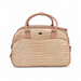 20 Inch Crocodile Embossed Wheeled Duffel Bag for Travel - Pink