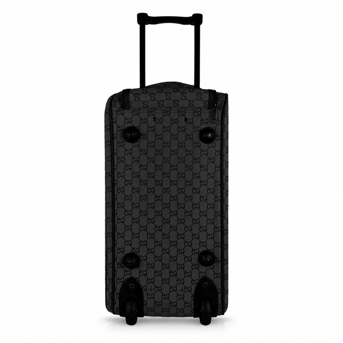 20 Inch Monogram Wheeled Duffel Bag for Weekend Travel - Black