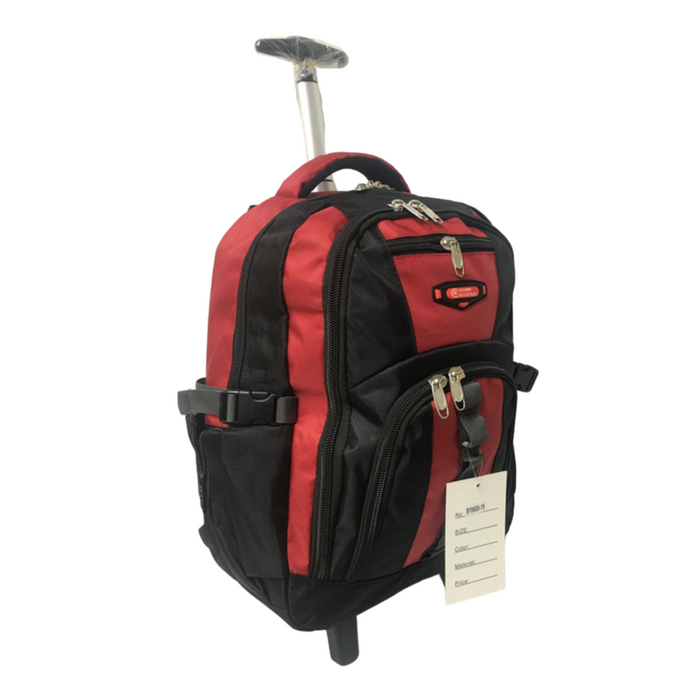 B-BY 8689 2-Pc Backpack w/ Wheels (19" 22")-Red