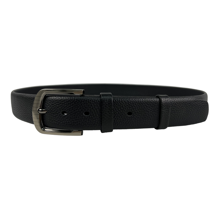 Belt Black Leather Classic Casual Dress Everyday Wardrobe B304