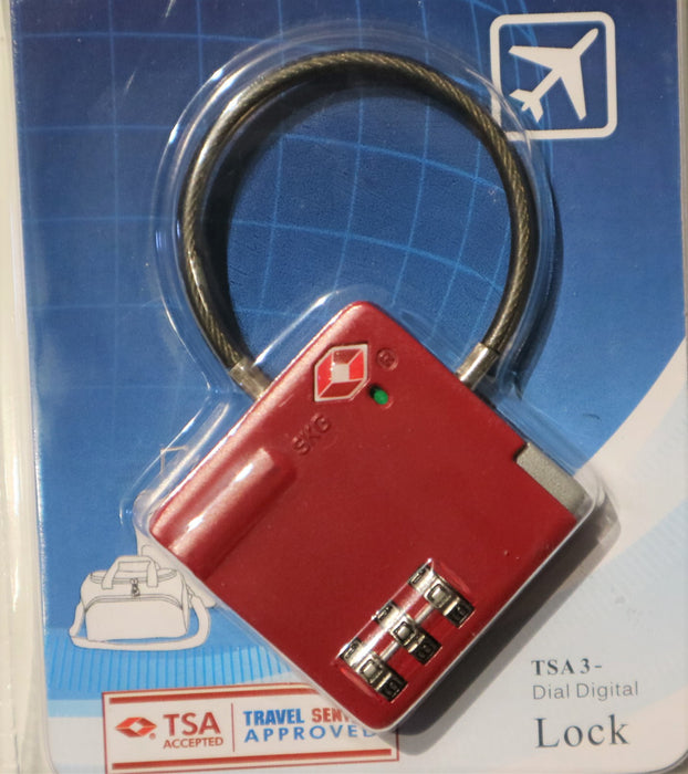 SKG 529B TSA 3-Dial Lock-Red