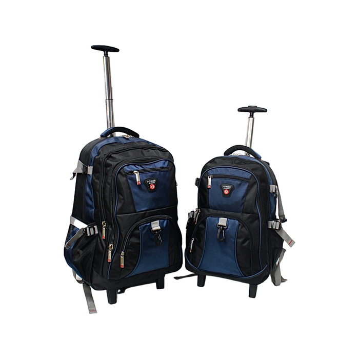 B-2141 2-Pc Backpack w/ Wheels (18", 21")-Navy