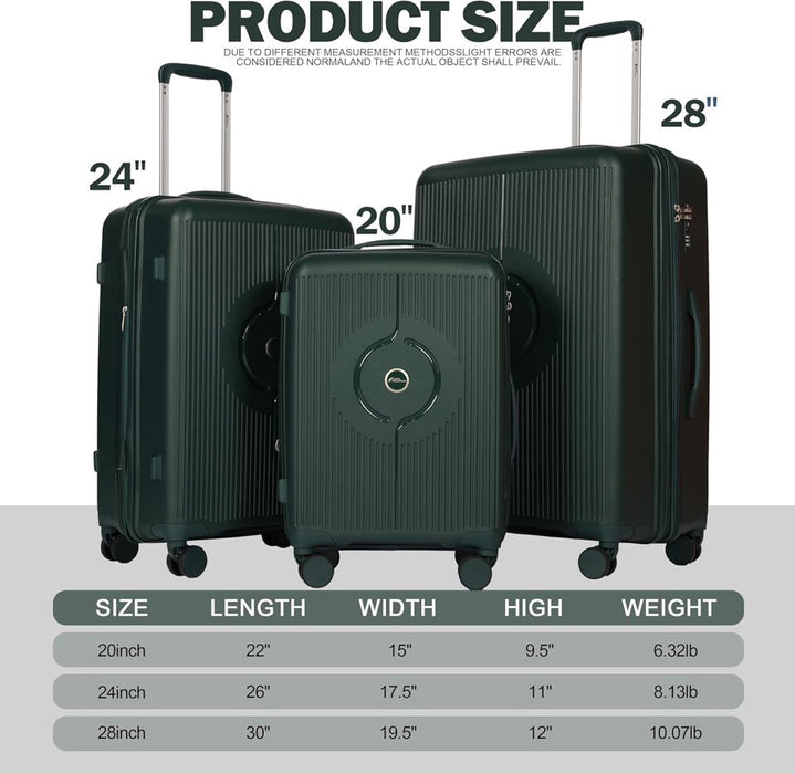 L-PP168 Luggage 20'24"28"-Green