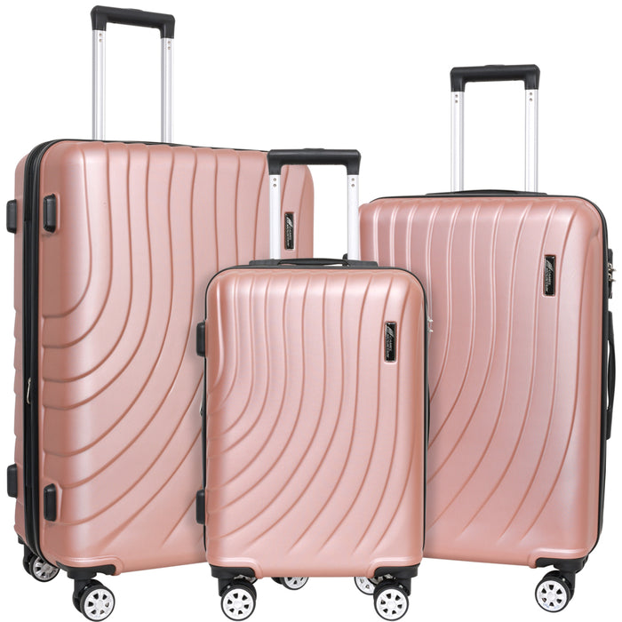 3-Piece Hardside Luggage Set (20"/24"/28") – Polycarbonate Spinner with TSA Lock