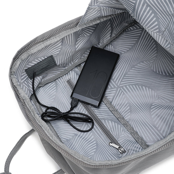 B-B 8081L-Backpack (USB Port) Grey16"